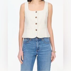 Jcrew Squareneck linen-blend vest size 14. AS IS****